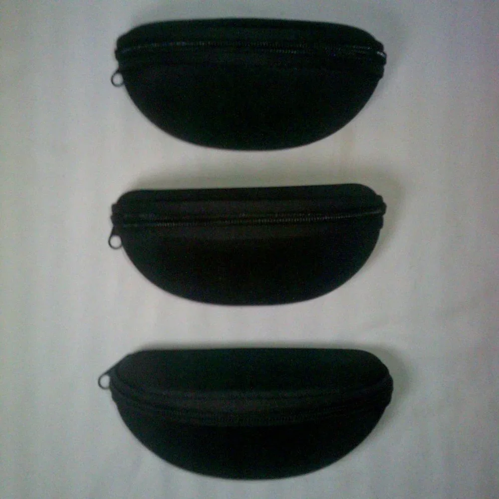(3) Hard Sunglass Cases with Zipper:  Sturdy Black Shell.  Never used!